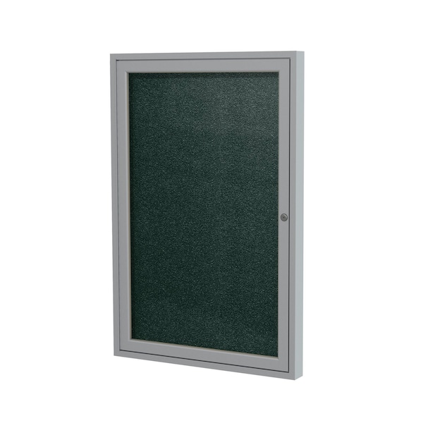 Ghent Enclosed Bulletin Board, 1 Door, Vinyl, 3 ft H x 2 ft W, Ebony PA13624VX-183 - main